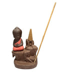Bruciaincenso a cascata Buddha in Ceramica per Incenso in coni e bastoncini - Diverse colorazioni