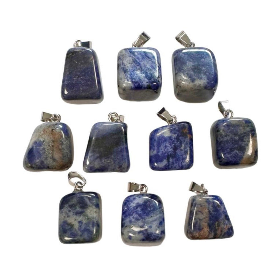 Ciondolo in Sodalite burattato - Comunicazione e guarigione