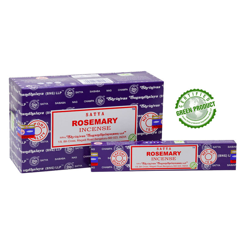 Satya ROSEMARY Incenso in bastoncini naturale 100% - Stick 15g