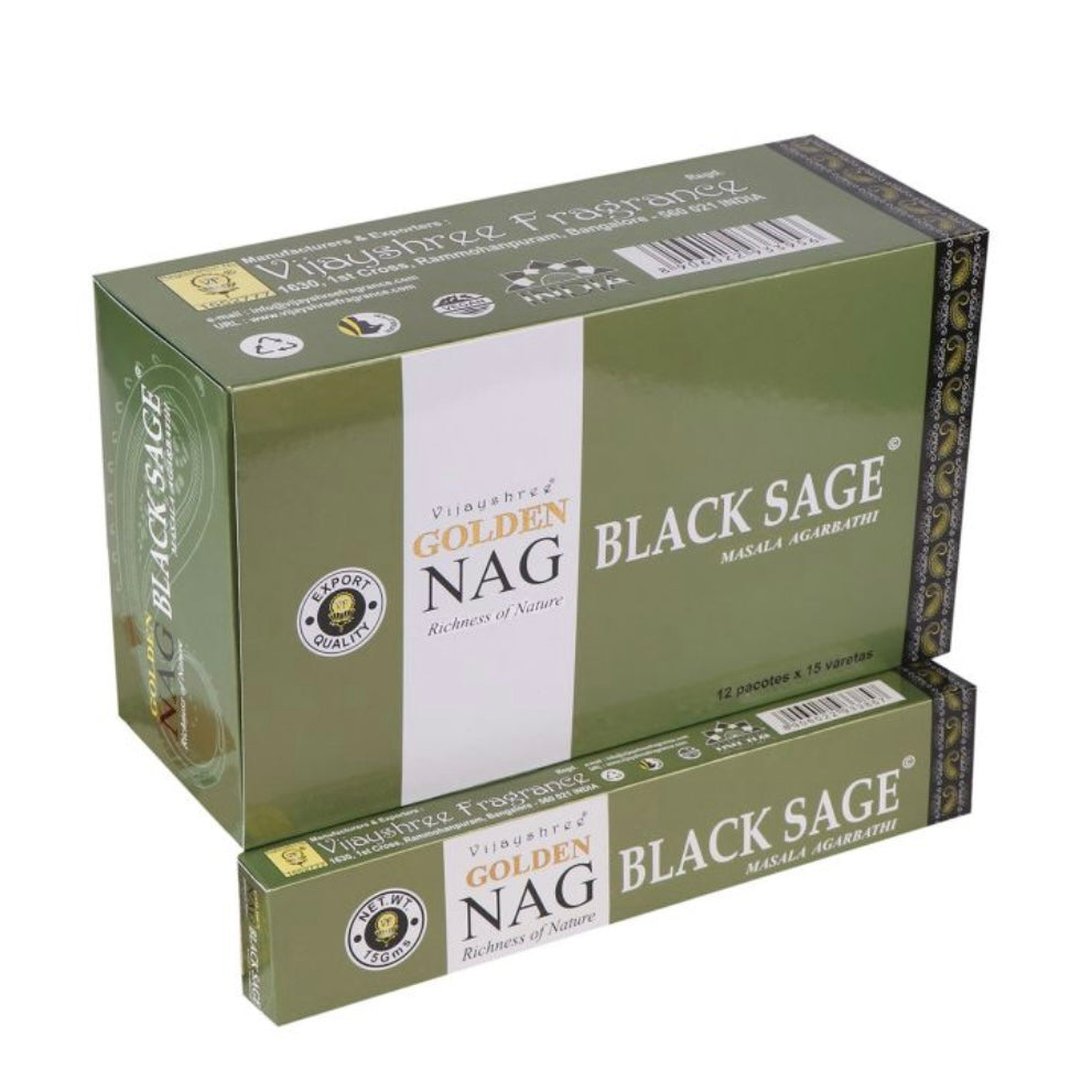 Vijayshree Golden Nag Black Sage Incenso in bastoncini - Stick 15g