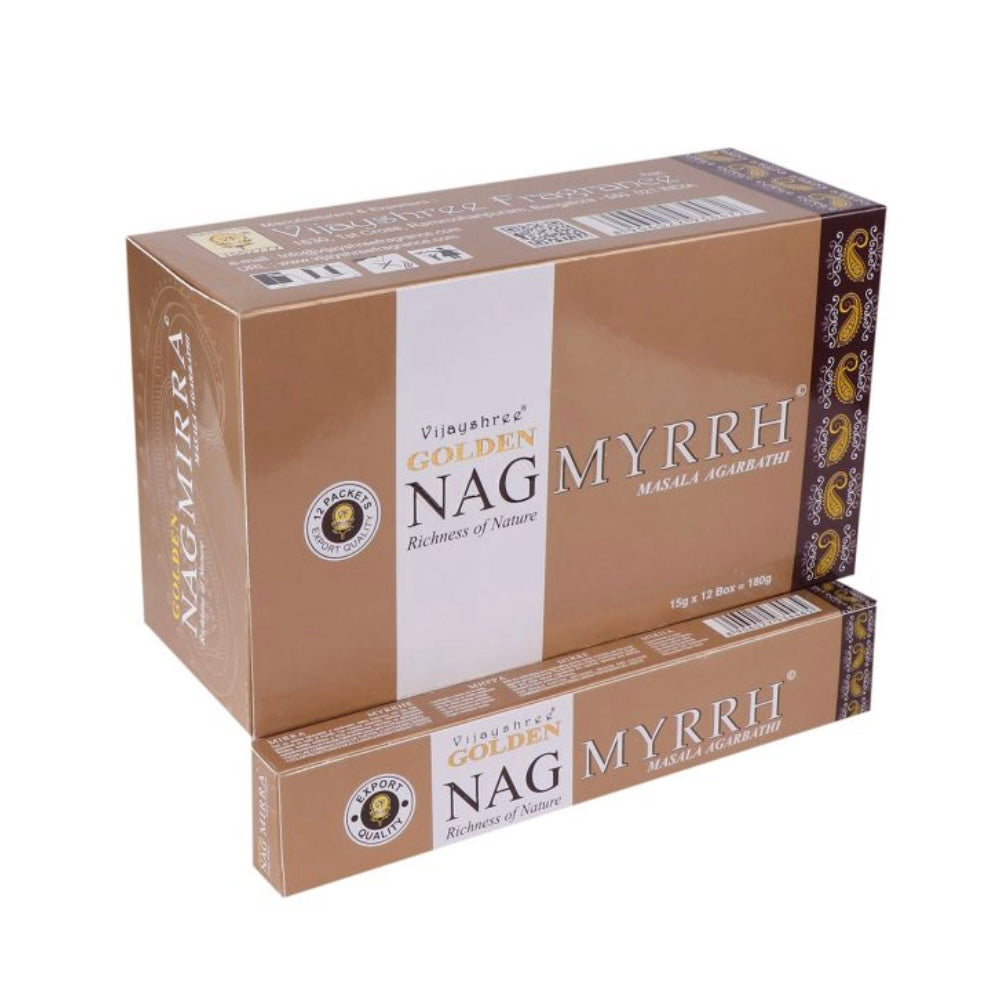 Vijayshree Golden Nag Myrrh incenso in bastoncini - Stick 15g