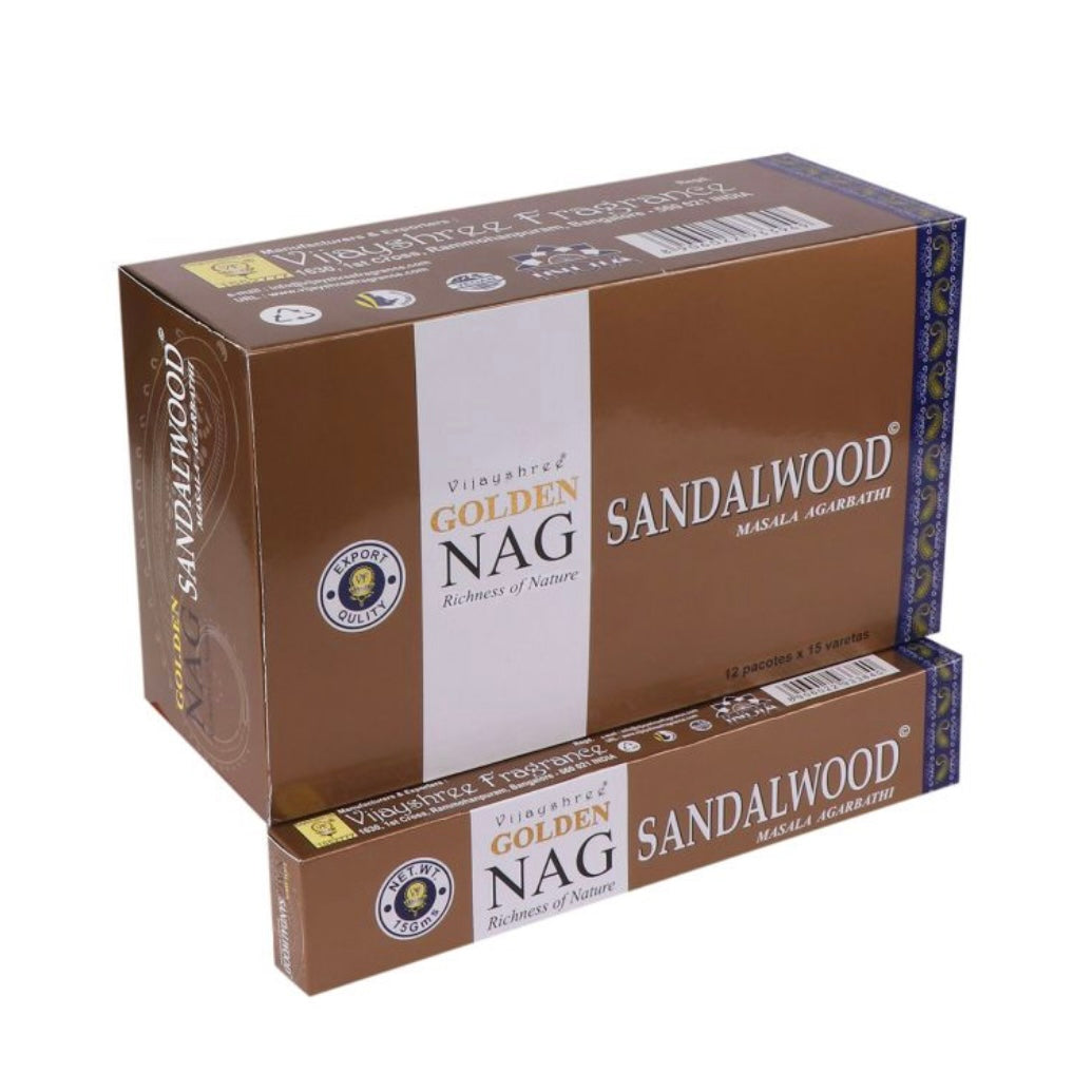 Vijayshree Golden Nag Sandalwood incenso in bastoncini - Stick 15g