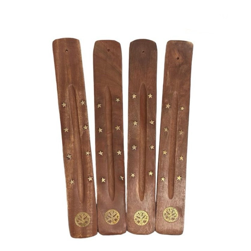 Bruciaincenso Albero della vita in legno di mango per incenso in bastoncini - Portaincenso Stick 25cm