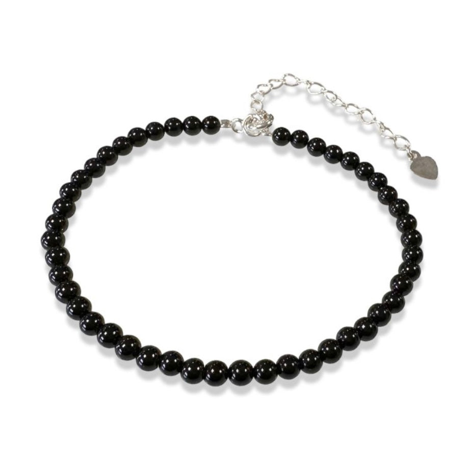 Bracciale cuore in Onice nero - Argento 925