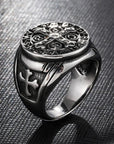 Anello Croce di San Benedetto in acciaio inox 304 Free nichel - Diverse misure