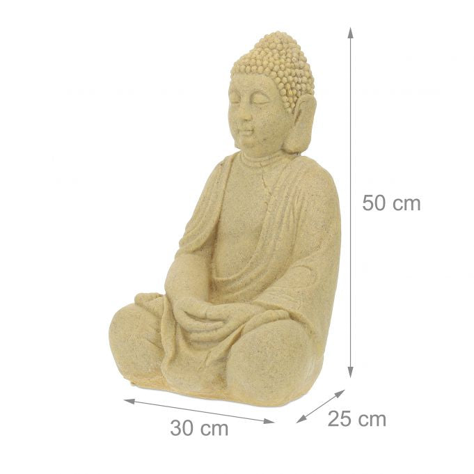 Statua Buddha in meditazione 50cm poliresina - Arredo casa e giardino resistente a pioggia e gelo
