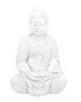 Statua Buddha in meditazione 70cm poliresina - Arredo casa e giardino resistente a pioggia e gelo colore bianco
