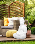 Statua Buddha in meditazione 70cm poliresina - Arredo casa e giardino resistente a pioggia e gelo colore bianco