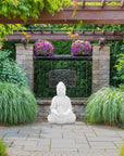 Statua Buddha in meditazione 70cm poliresina - Arredo casa e giardino resistente a pioggia e gelo colore bianco