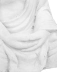 Statua Buddha in meditazione 70cm poliresina - Arredo casa e giardino resistente a pioggia e gelo colore bianco