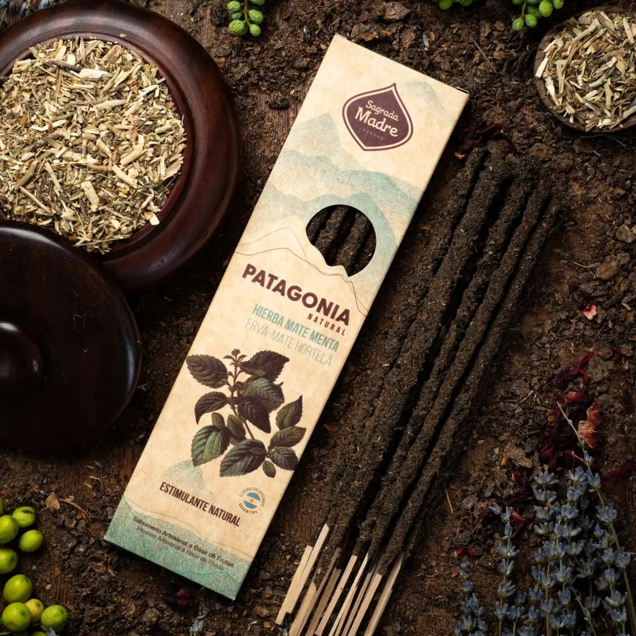 Sagrada Madre linea Patagonia Incenso in stick artigianale - Yerba Mate e Menta