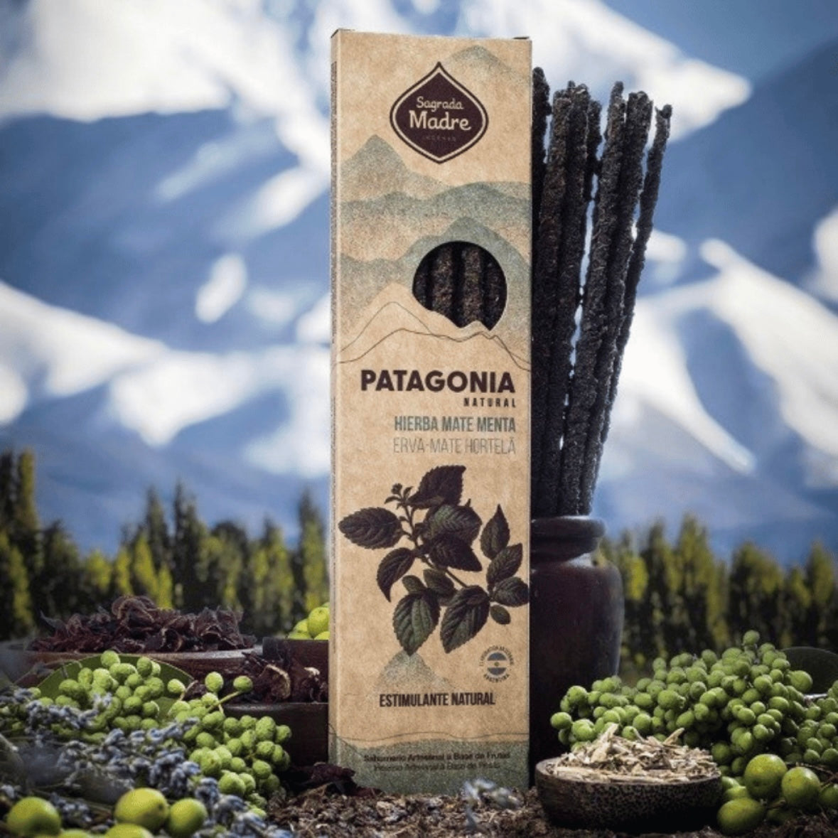 Sagrada Madre linea Patagonia Incenso in stick artigianale - Yerba Mate e Menta