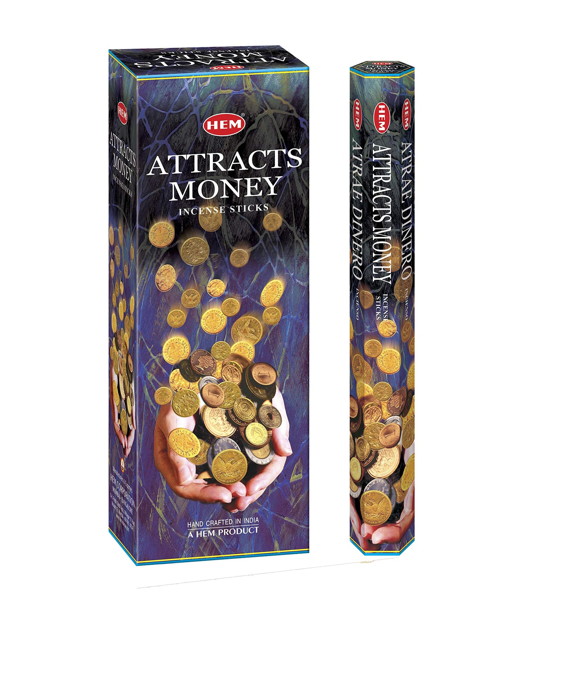 Hem Attracts Money - Incenso indiano bastoncini fatti a mano Attrarre denaro - 20 stick