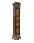 Bruciaincenso a torre in legno di Sheesham intagliato per incenso in bastoncini e coni - Portaincenso 30cm