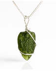 Collana con Moldavite naturale in Argento 925 - Confezione Regalo e garanzia e Certificato