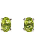Orecchini solitario con Peridoto in rame bianco - Clorophilla Shop