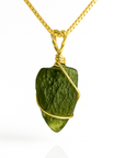 Collana con Moldavite naturale in Argento 925 - Confezione Regalo e garanzia e copia Certificato lotto