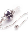 Pendolo Divinatorio Stella Merkaba in Ametista - Clorophilla Shop