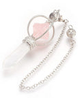 Pendolo Divinatorio Stella Merkaba in Quarzo Rosa - Clorophilla Shop