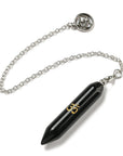 Pendolo Divinazione in Ossidiana Naturale con Simbolo Om - protezione radicamento - Clorophilla Shop