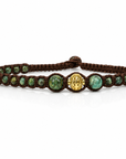 Samsara Cavigliera tibetana Shamballa - TURCHESE AFRICANO FILO MARRONE