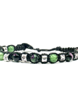 Samsara Bracciale Tibetano in Argento 925 e Rubino Zoisite - Filo in cotone cerato vari colori