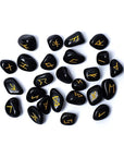 RUNE ORACOLO IN AGATA NERA - Sacchetto di velluto - Clorophilla Shop