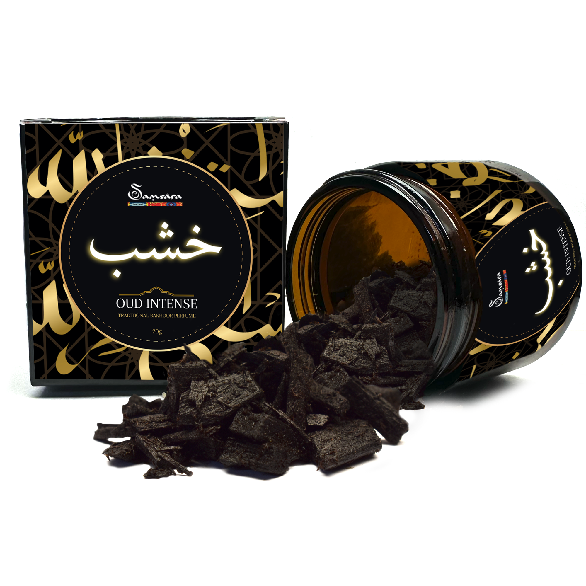 Samsara - Bakhoor Solid Arabic perfume with ultra persistent OUD wood | Body perfume, hair and clothing - Sadaf Oud | 20g - Made in Dubai