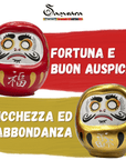 SAMSARA - DARUMA Bambolina Amuleto Portafortuna Giapponese Originale in Porcellana - ROSSO - Clorophilla Shop