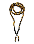 SAMSARA MALA IN OCCHIO DI TIGRE E ONICE NERO - Protezione, sicurezza e forza interiore - Clorophilla Shop