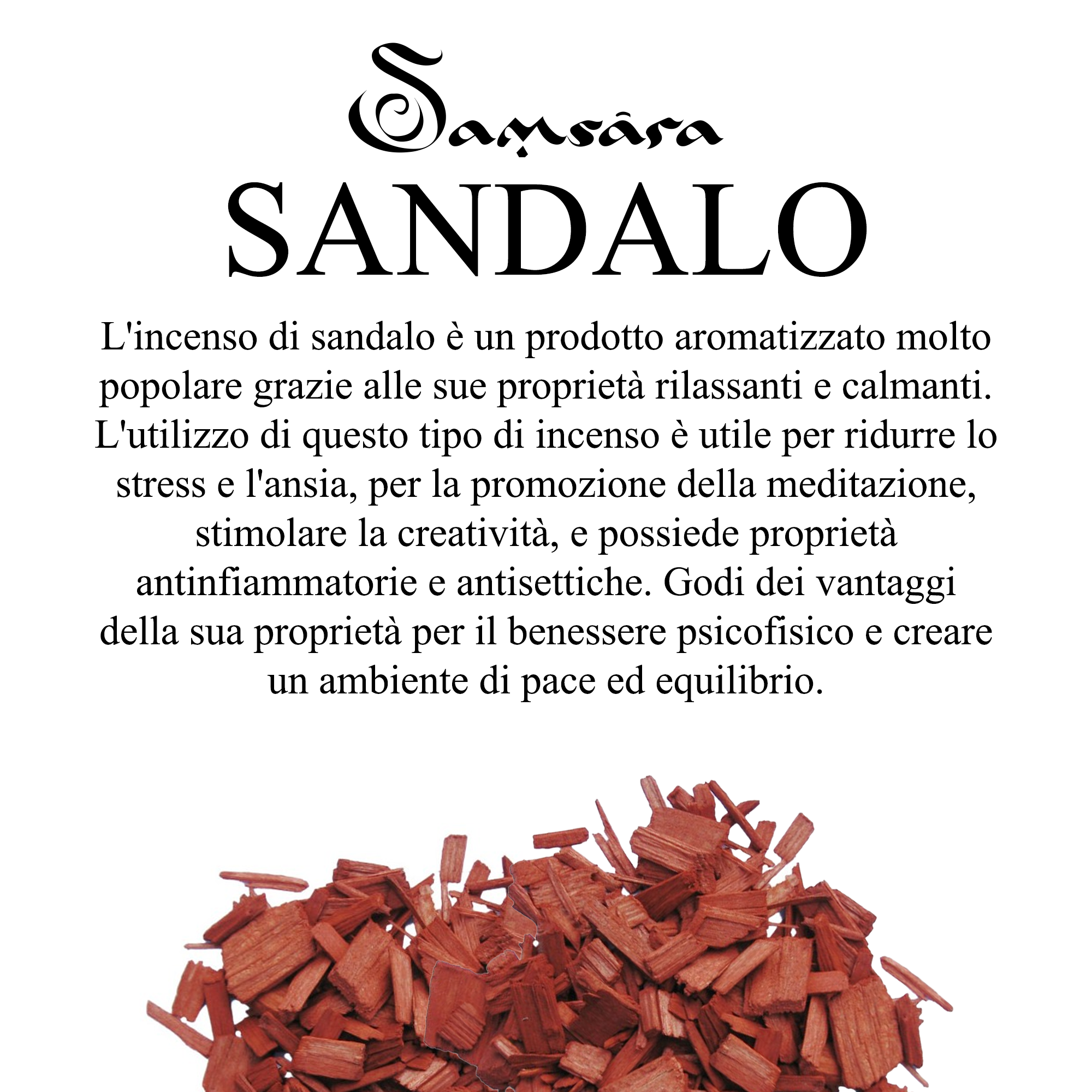 Samsara - LEGNO DI SANDALO ROSSO top quality dell'Andhra Pradesh in chips 1/4cm