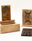 SCATOLA PORTA TAROCCHI - Tripla luna e pentacolo - Clorophilla Shop