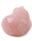 Scultura gatto in pietra vera in miniatura - Pietra Quarzo rosa potente talismano energetico - Clorophilla Shop