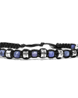 Samsara Bracciale Tibetano in Argento 925 e Tanzanite - Filo in cotone cerato vari colori