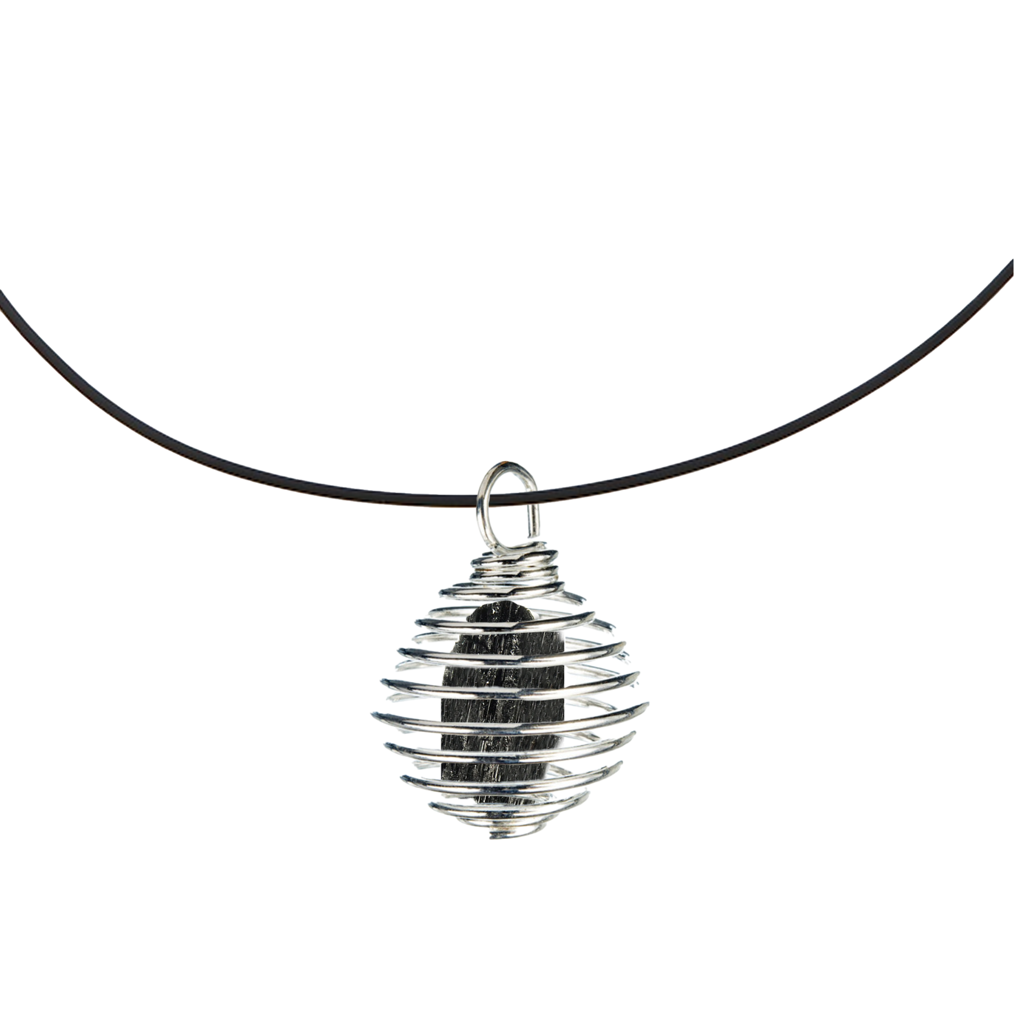 Necklace with rough black tourist pendant - protection from negative energies