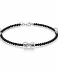 Bracciale Fiocco in Argento 925 con Tormalina Nera Naturale