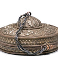 Set Cimbali Tibetani con lussuosa custodia in metallo e simboli Buddhisti - 11cm