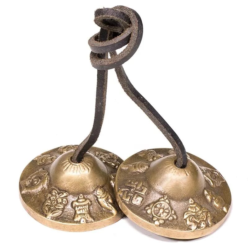 Tingsha Cimbali Tibetani 8 symbols good omen 6.5cm 240gr