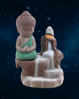 Bruciaincenso a cascata Buddha Piccolo in Ceramica per Incenso in coni - Portaincenso a fontana 12cm - clorophilla-shop