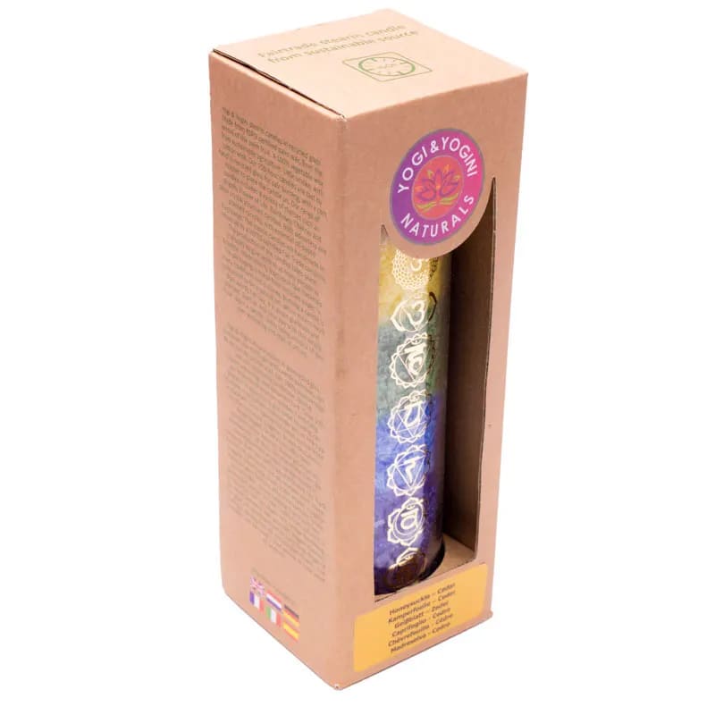 Candela profumata 7 Chakra - Caprifoglio e Cedro - clorophilla-shop
