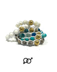 Samsara Brachash Buds Buddhist Kailsh - Spiritual bracelet with fossil agate - white cotton wire