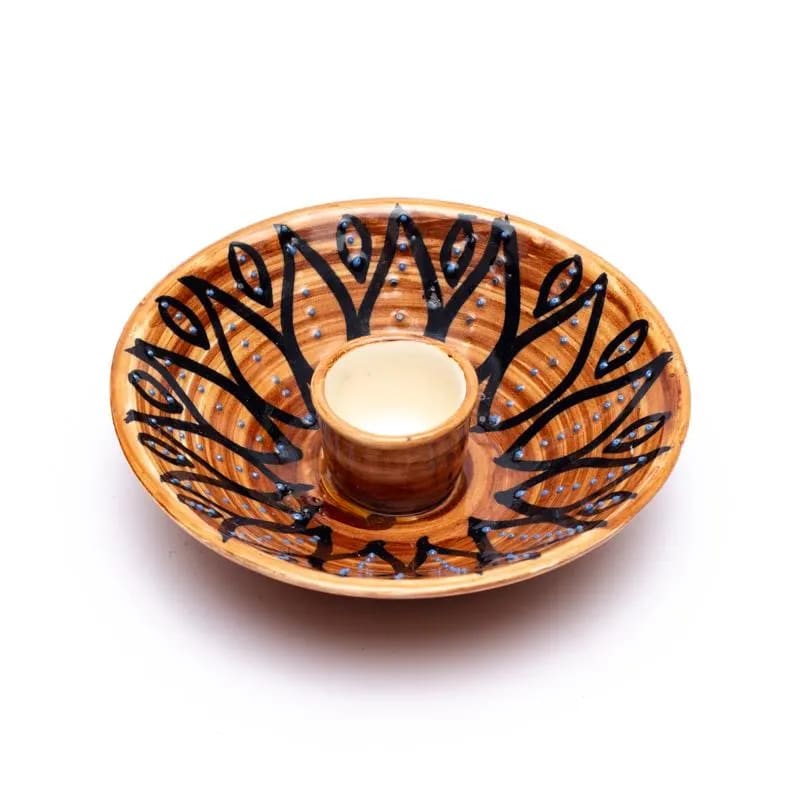 Bruciaincenso Palo Santo in ceramica decorato - Portaincenso Made in India - clorophilla-shop