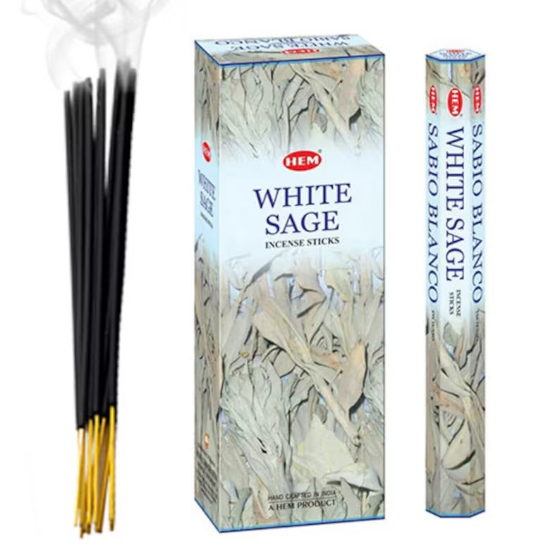Hem White Sage - Incenso Indiano Bastoncini Fatti a mano Salvia Bianca - 20 Stick