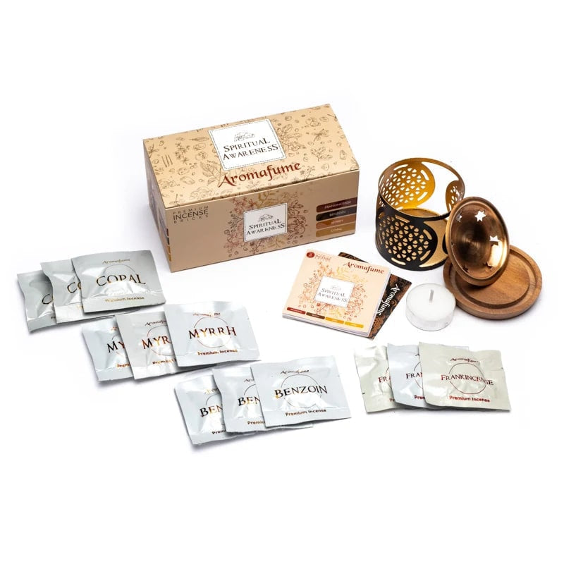 Aromafume "Spiritual Awareness" Kit Bruciaincenso + 12 Mattoncini di Incenso - Niente Fumo e Cenere - clorophilla-shop