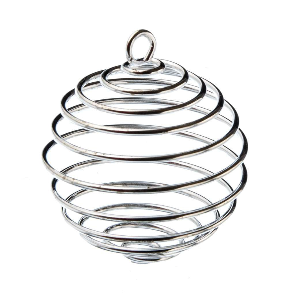 Gabbietta in Lega Metallica a spirale per Pietre, Cristalli e Minerali - Da usare come Collana - 2,6 cm - clorophilla-shop