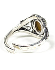 Anello con Occhio di Tigre in ottone - Regolabile - clorophilla-shop