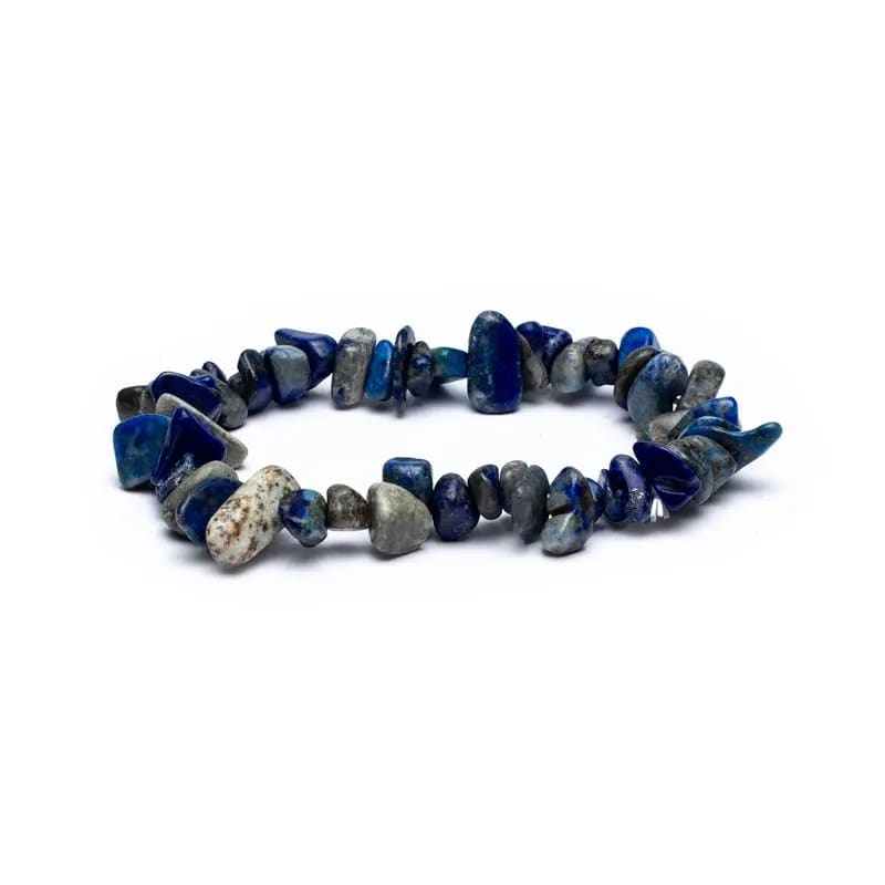 Bracciale Chips elastico con scaglie in Pietra Lapislazzuli - clorophilla-shop