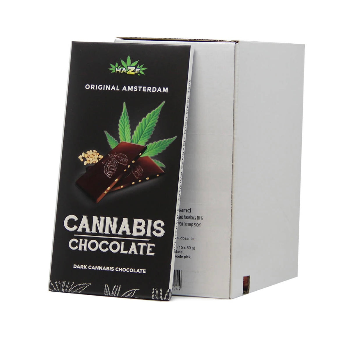 Haze Cioccolato alla Cannabis Fondente con semi di canapa senza THC - Tavoletta da 80g - clorophilla-shop