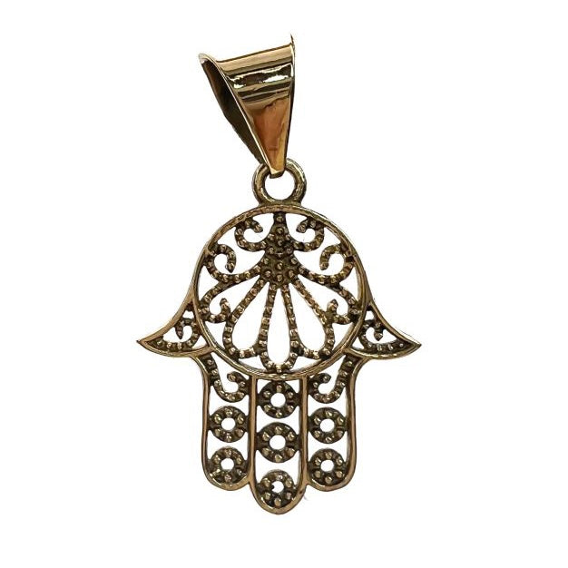 Collana con Ciondolo Mano di Fatima in bronzo (Khamsa) - clorophilla-shop