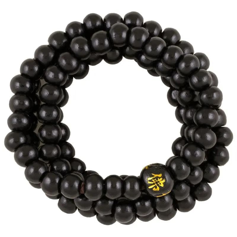 Tibetan Mala in colorful maple wood with elastic wire - Rosary necklace 108 grains - imitation of ebony wood - can also be used as bracelet